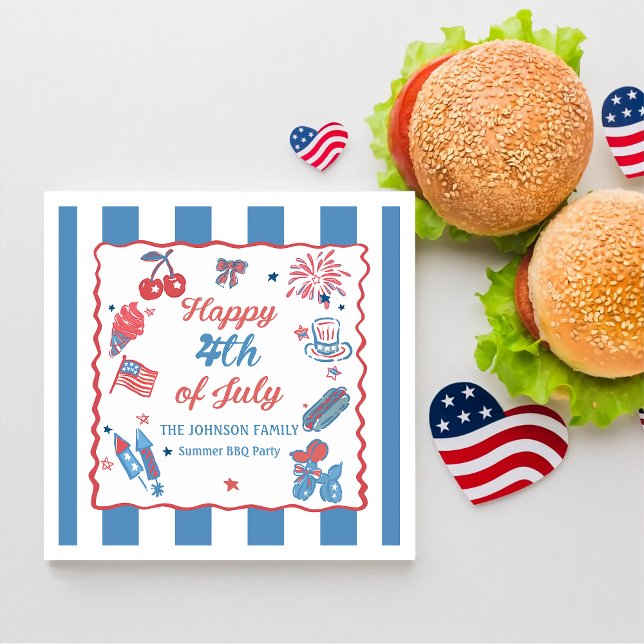 Glückwunsch 4. Juli Feuerwerk GRILLEN Party Napkin Serviette (Von Creator hochgeladen)
