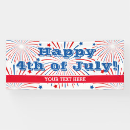 Glückwunsch 4. Juli Feuerwerk Party Custom Banner