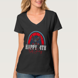 Glückwunsch 4. Juli Feuerwerk Regenbogen Usa Flagg T-Shirt
