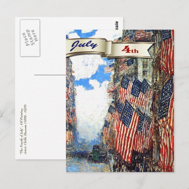 Glückwunsch 4. Juli.Fine Art Postkarte (Vorne/Hinten)