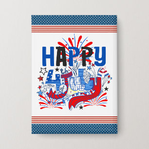 Glückwunsch 4. Juli Fireworks USA-63261 Button