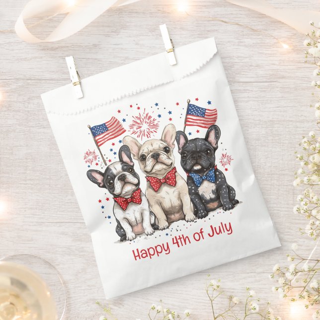 Glückwunsch 4. Juli Französischer Bulldogs Geschenktütchen (Ausgeschnitten)