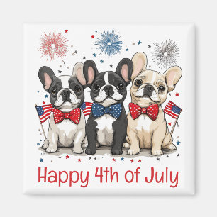 Glückwunsch 4. Juli Französischer Bulldogs Magnet