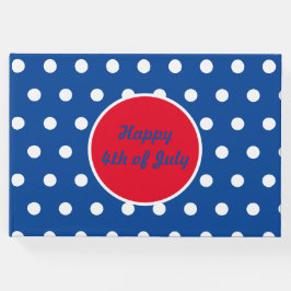 Glückwunsch 4. Juli Gästebuch (blau, weiß und rot)