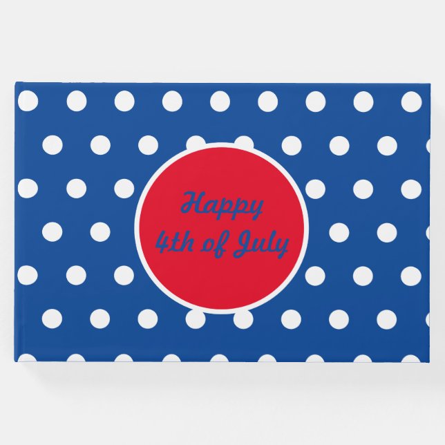 Glückwunsch 4. Juli Gästebuch (blau, weiß und rot) (Vorderseite)