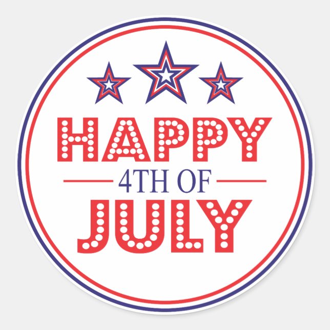 Glückwunsch 4. Juli Gefallen Aufkleber (Vorderseite)