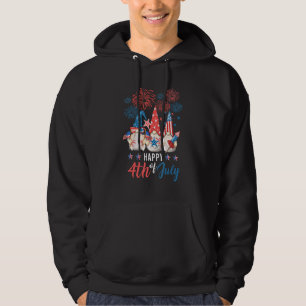 Glückwunsch 4. Juli Gnome Liebe American Flag Hoodie