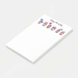 Glückwunsch 4. Juli Gnomes Post-it Klebezettel