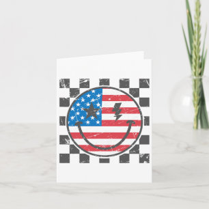 Glückwunsch 4. Juli Groovy Smile Face Red White Bl Karte