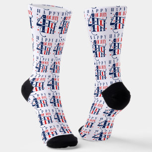 Glückwunsch 4. Juli Independence Day Text Design Socken