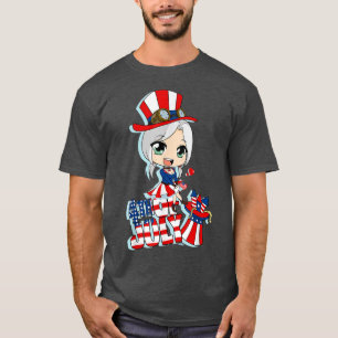Glückwunsch 4. Juli Japanischer Anime Merch Niedli T-Shirt