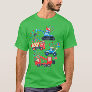 Glückwunsch 4. Juli Kranwagen Bau Kleinkind T-Shirt