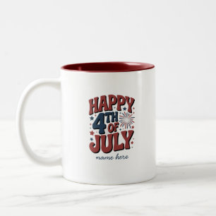 Glückwunsch 4. Juli kühne Patriotische Kaffee-Tass Zweifarbige Tasse