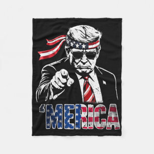 Glückwunsch 4. Juli Merica Trump American Flag USA Fleecedecke