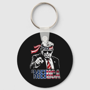 Glückwunsch 4. Juli Merica Trump American Flag USA Schlüsselanhänger