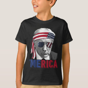 Glückwunsch 4. Juli Merica Trump American Flag USA T-Shirt
