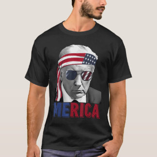 Glückwunsch 4. Juli Merica Trump American Flag USA T-Shirt