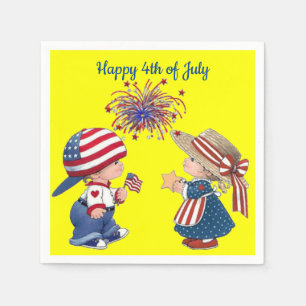 Glückwunsch 4. Juli Paper Napkins Serviette