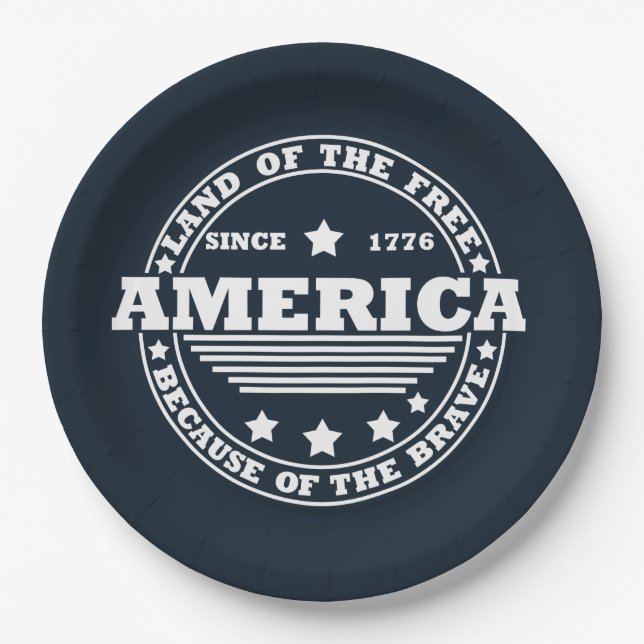 Glückwunsch 4. Juli Pappteller (Vorderseite)