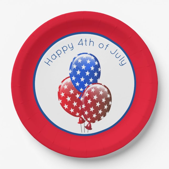 Glückwunsch 4. Juli Pappteller (Vorderseite)