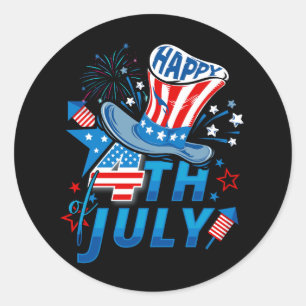 Glückwunsch 4. Juli Patriotic American Flag Indepe Runder Aufkleber