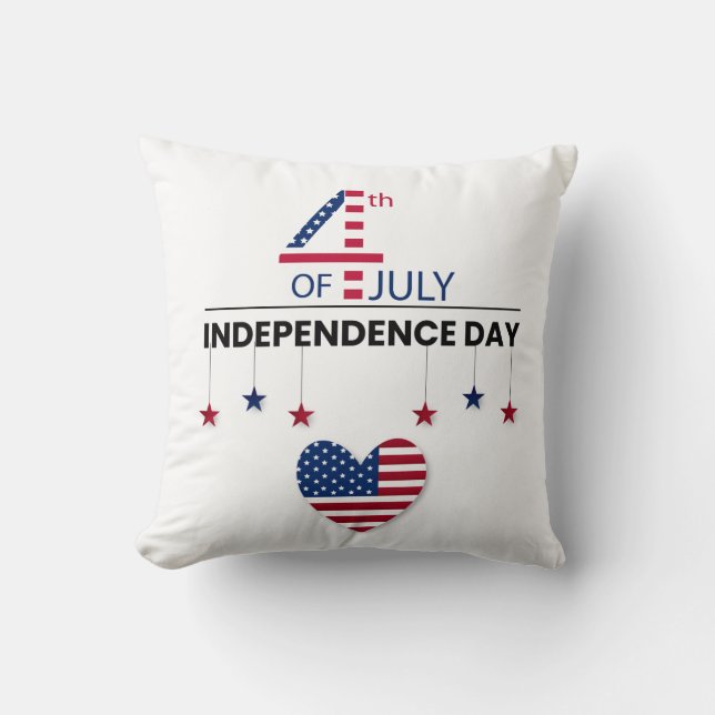 Glückwunsch 4. Juli Patriotic American Flag Throw  Kissen (Vorderseite)
