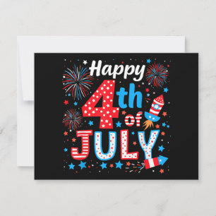 Glückwunsch 4. Juli Patriotic American Flag USA Einladung