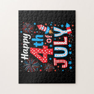 Glückwunsch 4. Juli Patriotic American Flag USA Puzzle