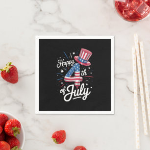 Glückwunsch 4. Juli Patriotic American Flag USA Serviette