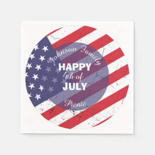 Glückwunsch 4. Juli Patriotic Familie Picnic Serviette