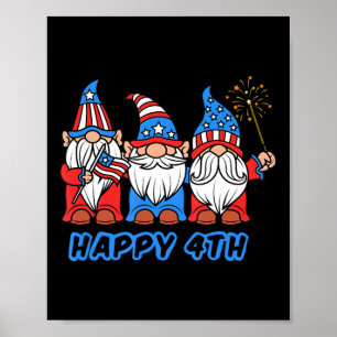 Glückwunsch 4. Juli Patriotic Pride Gnomes Indepen Poster