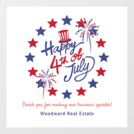 Glückwunsch 4. Juli Patriotic Real Anwesen Office Fensteraufkleber