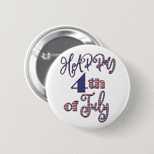 Glückwunsch 4. Juli Patriotischer US Flagge Text Button