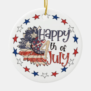 Glückwunsch 4. Juli Personalisiertes Foto Keramik Ornament