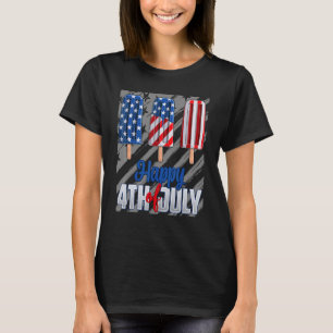 Glückwunsch 4. Juli Popsicle Red White Blue Americ T-Shirt
