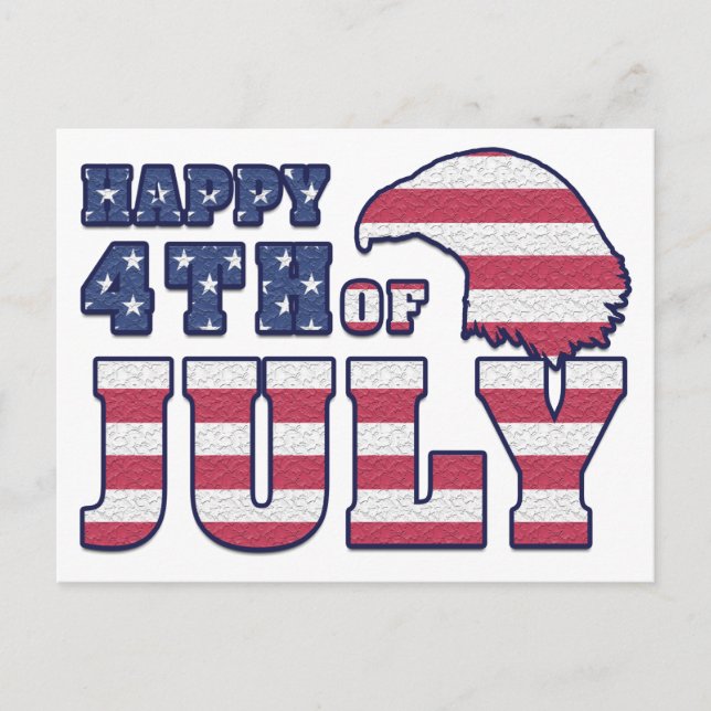 Glückwunsch 4. Juli Postkarte (Vorderseite)
