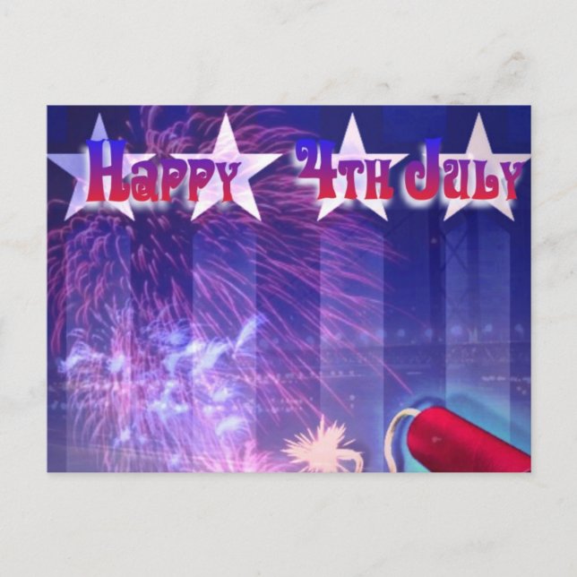 Glückwunsch 4. Juli Postkarte (Vorderseite)