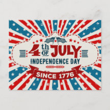 Glückwunsch 4. Juli Postkarte