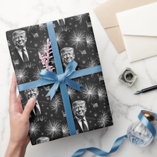 Glückwunsch 4. Juli Präsident Trump Fireworks Inde Geschenkpapier