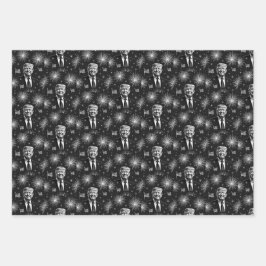 Glückwunsch 4. Juli Präsident Trump Fireworks Inde Geschenkpapier Set