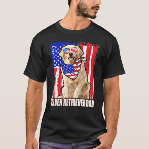 Glückwunsch 4. Juli Pride American Flag Golden Ret T-Shirt
