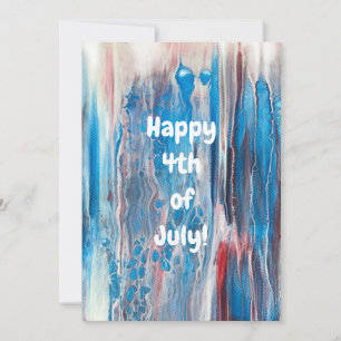 Glückwunsch 4. Juli Red White Blue Abstrakt Cards Feiertagskarte
