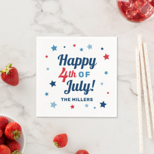 Glückwunsch 4. Juli Red White und Blue Patriotic Serviette