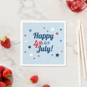 Glückwunsch 4. Juli Red White und Blue Patriotic Serviette
