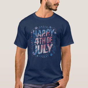 Glückwunsch 4. Juli Retro Independence Day T-Shirt