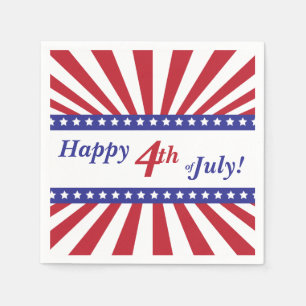 Glückwunsch 4. Juli Rot Weiß und Blau Serviette
