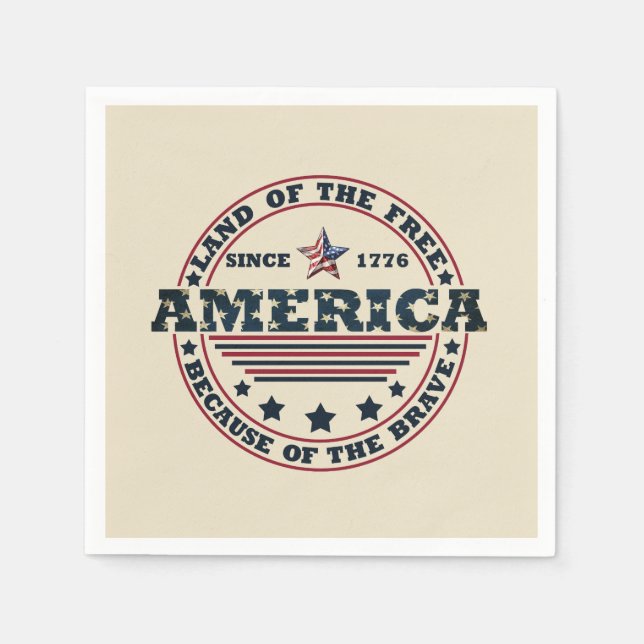 Glückwunsch 4. Juli Serviette (Vorderseite)