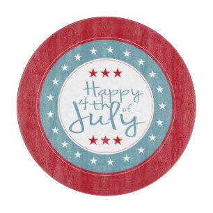 Glückwunsch 4. Juli Stars Glass Cutting Board Schneidebrett