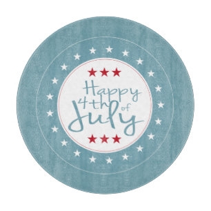 Glückwunsch 4. Juli Stars Glass Cutting Board Schneidebrett