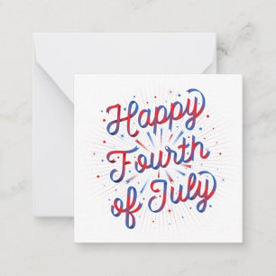 Glückwunsch 4. Juli Stationery Card (rot/blau) Mitteilungskarte
